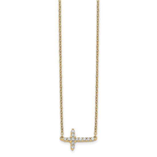 Diamond Sideways Cross Necklaces