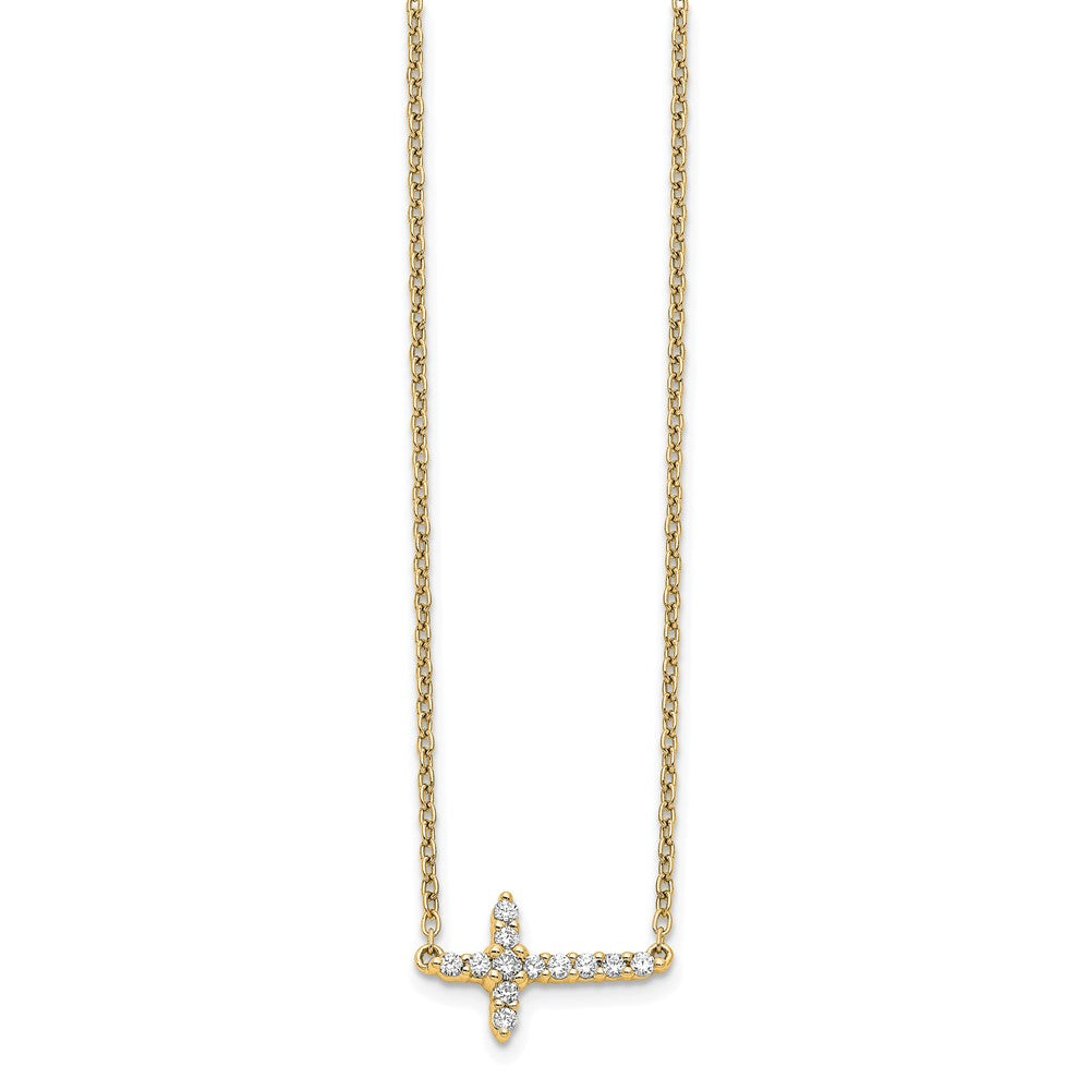 Diamond Sideways Cross Necklaces