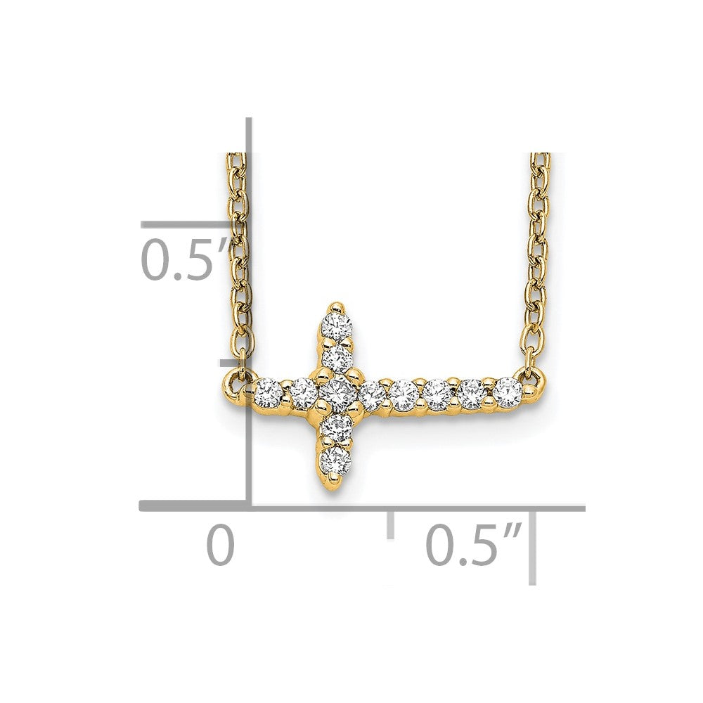 Diamond Sideways Cross Necklaces