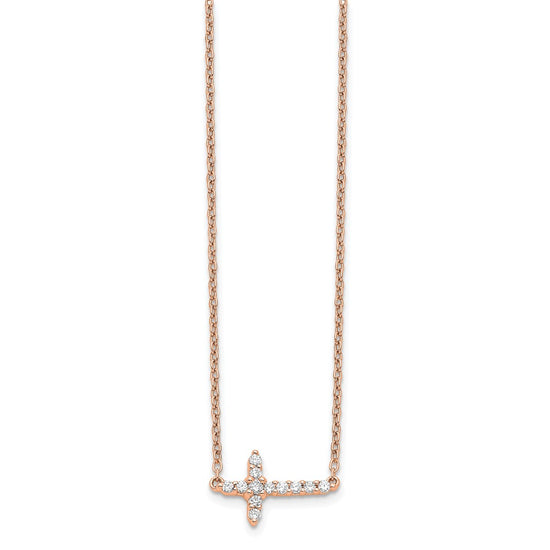 Diamond Sideways Cross Necklaces