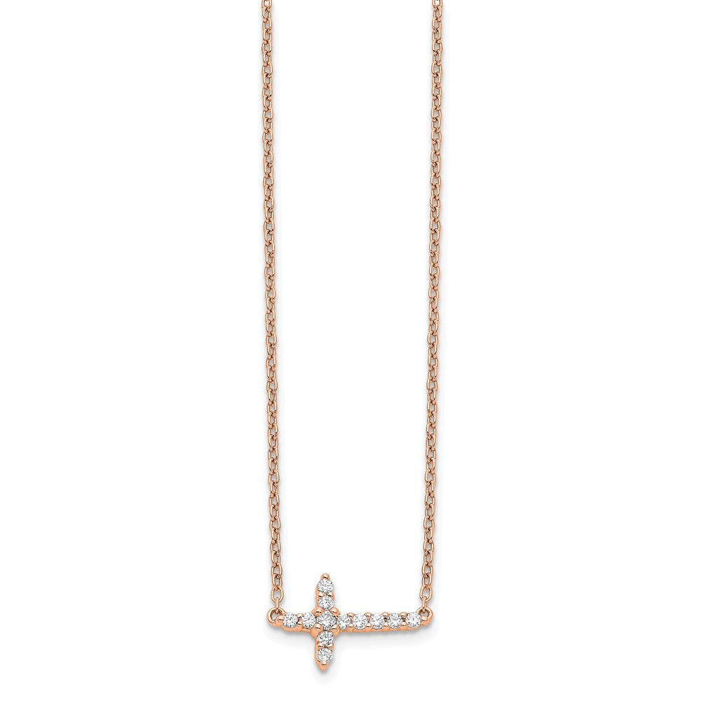 Diamond Sideways Cross Necklaces