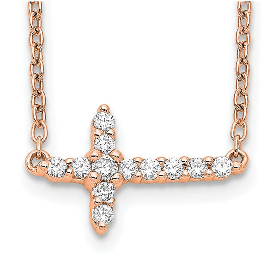 Diamond Sideways Cross Necklaces