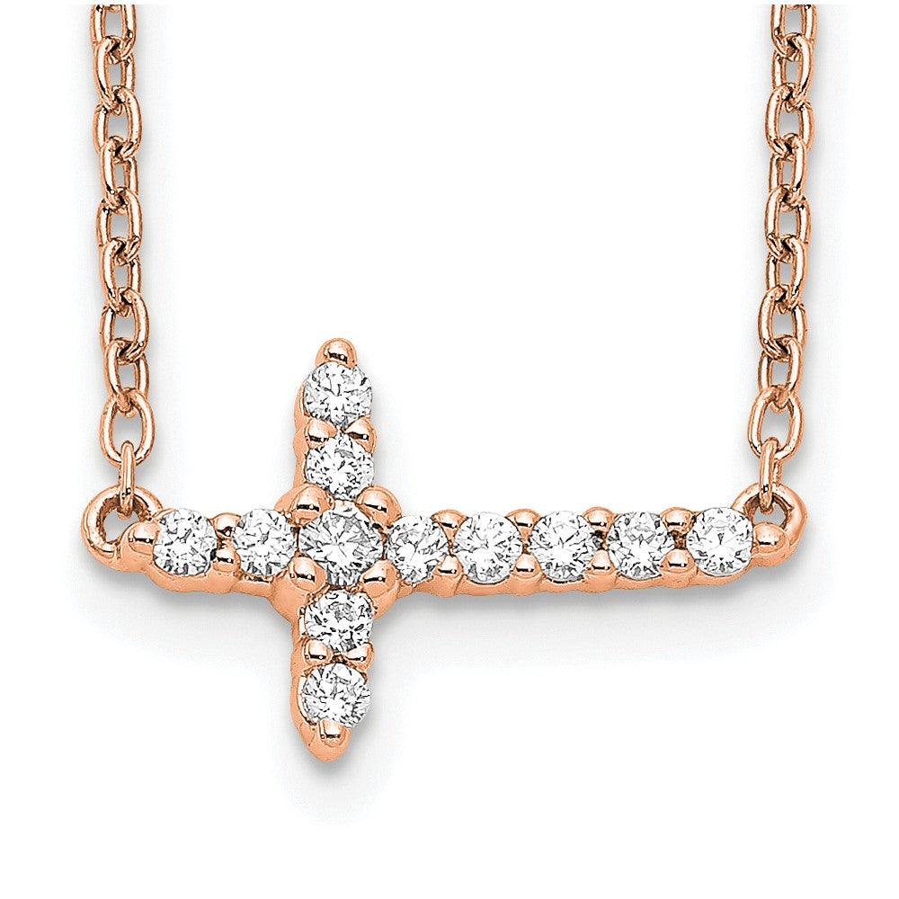 Diamond Sideways Cross Necklaces