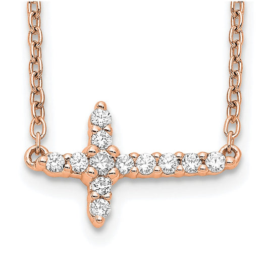 Diamond Sideways Cross Necklaces