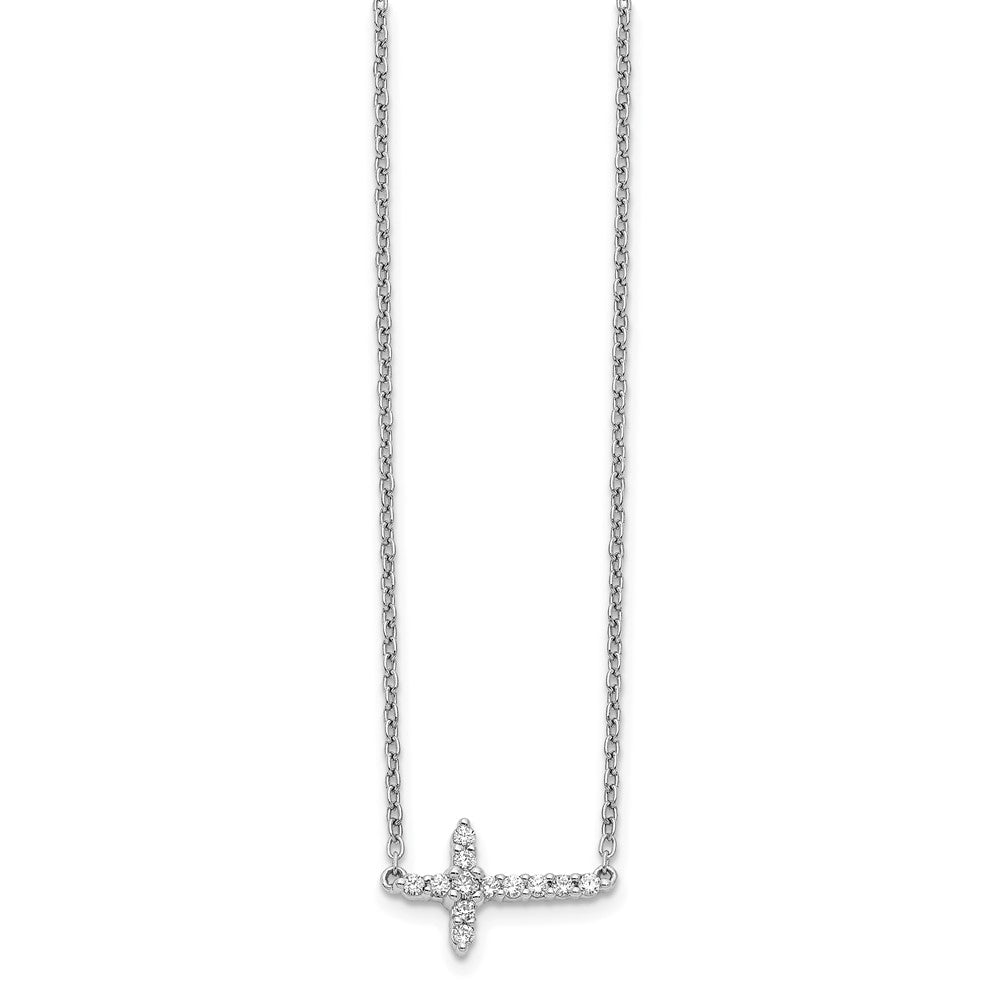 Diamond Sideways Cross Necklaces