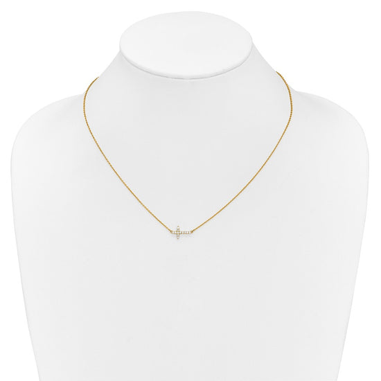 Diamond Sideways Cross Necklaces