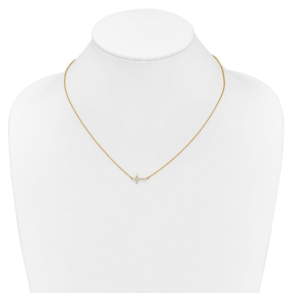 Diamond Sideways Cross Necklaces