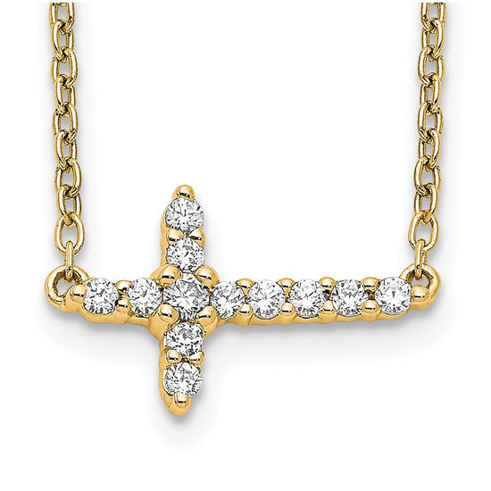 Diamond Sideways Cross Necklaces