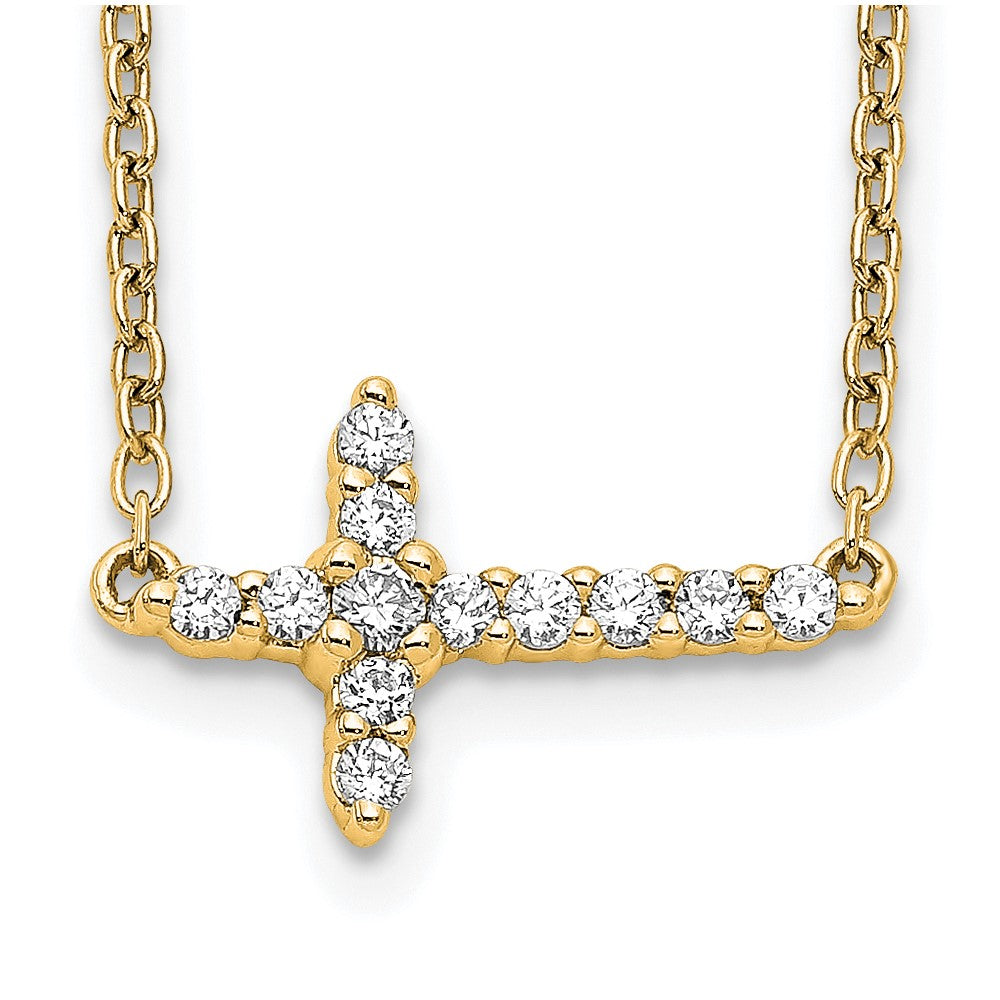 Diamond Sideways Cross Necklaces