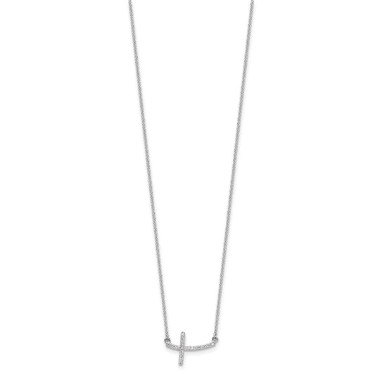 Gold Diamond Sideways Cross Necklace