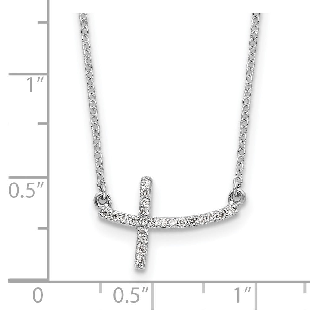 Gold Diamond Sideways Cross Necklace