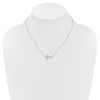 14k White Gold 1/6 carat Diamond Sideways Cross 18 inch Necklace