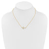 14k Polished 1/6 carat Diamond Sideways Cross 18 inch Necklace