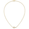 14k Polished 1/6 carat Diamond Sideways Cross 18 inch Necklace