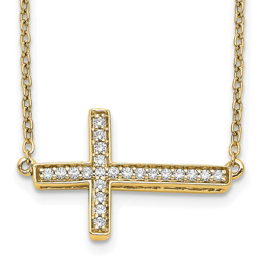 Diamond Sideways Cross Necklaces