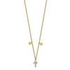 14k Polished 1/20 carat Diamond Cross 18 inch Necklace