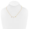 14k Polished 1/10 carat Diamond Two Circle and Heart 18 inch Necklace
