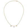 14k Polished 1/10 carat Diamond Two Circle and Heart 18 inch Necklace