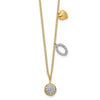 14k Polished 1/10 carat Diamond Two Circle and Heart 18 inch Necklace