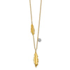 14k Polished .03 carat Diamond and Feathers 18 inch Necklace