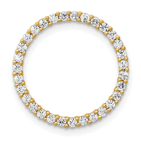 14k Polished 3/8 carat Diamond Circle Chain Slide