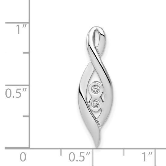 14k White Gold 1/20 carat Diamond Fancy Chain Slide