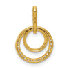 14k Polished 1/4 carat Diamond Double Circle Dangle Pendant