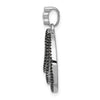 14k White Gold 3/8 carat White and Black Diamond Fancy Circle Chain Slide