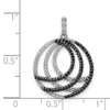 14k White Gold 3/8 carat White and Black Diamond Fancy Circle Chain Slide