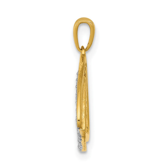 10k 1/6ct. Diamond Double Triangle Pendant