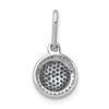 14k White Gold 1/3 carat White and Blue Diamond Round Halo Cluster Pendant