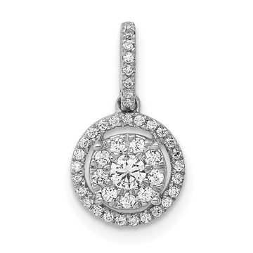 Diamond Round Halo Cluster Pendants