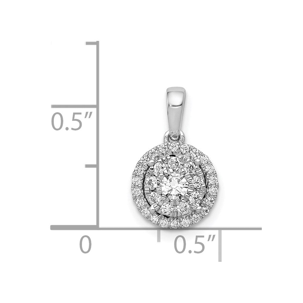 Diamond Round Halo Cluster Pendants