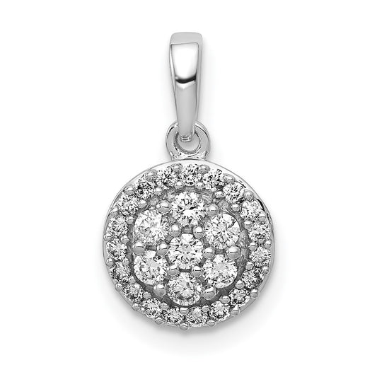 Diamond Round Halo Cluster Pendants