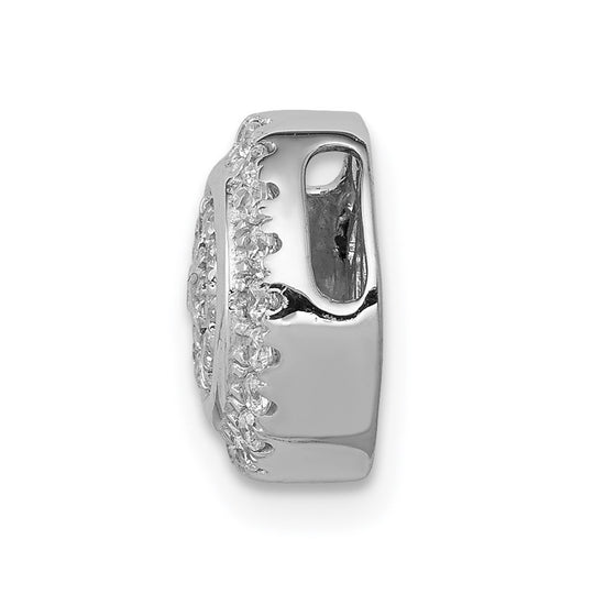 14k White Gold 1/3 carat Vibrant Moving Diamond Circle Halo Chain Slide