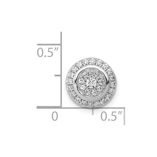 14k White Gold 1/3 carat Vibrant Moving Diamond Circle Halo Chain Slide