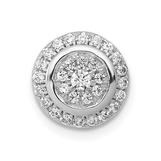 14k White Gold 1/3 carat Vibrant Moving Diamond Circle Halo Chain Slide