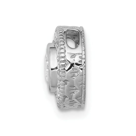 14k White Gold 1/2 carat Lab Grown Diamond VS/SI+ G+ Round Complete Halo Chain Slide Pendant