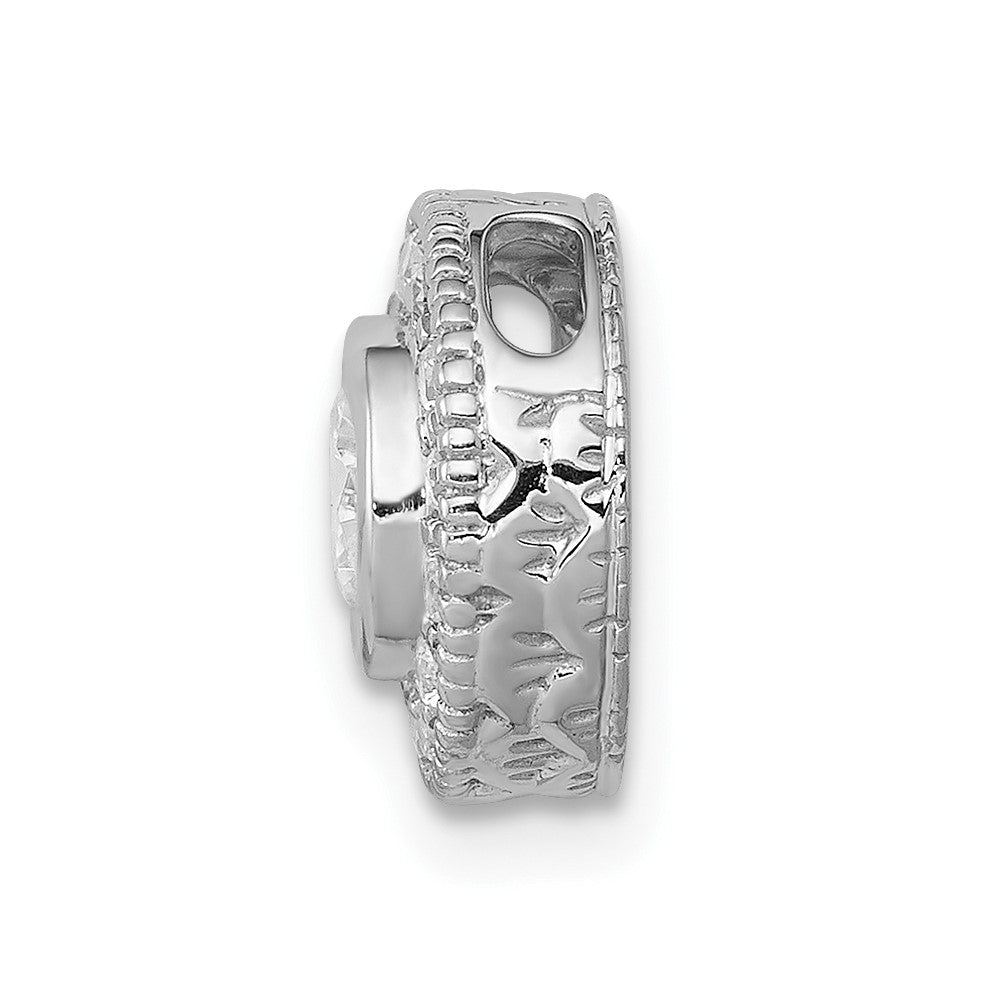 14k White Gold 1/2 carat Lab Grown Diamond VS/SI+ G+ Round Complete Halo Chain Slide Pendant
