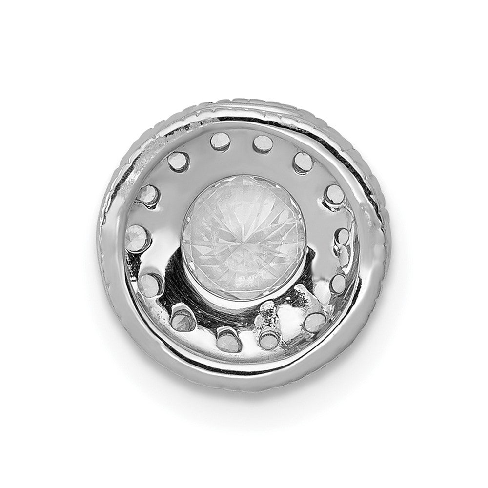 14k White Gold 1/2 carat Lab Grown Diamond VS/SI+ G+ Round Complete Halo Chain Slide Pendant