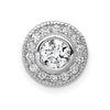 14k White Gold 1/2 carat Lab Grown Diamond VS/SI+ G+ Round Complete Halo Chain Slide Pendant