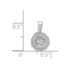 14k White Gold 1/10 carat Vibrant Moving Diamond Halo Pendant