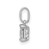 14k White Gold 1/5 carat Princess Diamond Square Pendant