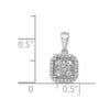 14k White Gold 1/4 carat Diamond Square Halo Cluster Pendant