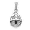 14k White Gold 1/4 carat Diamond Halo Teardrop Pendant