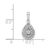 14k White Gold 1/4 carat Diamond Halo Teardrop Pendant