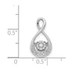 14k White Gold 1/10 carat Vibrant Moving Diamond Teardrop Chain Slide