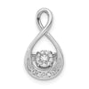 14k White Gold 1/10 carat Vibrant Moving Diamond Teardrop Chain Slide