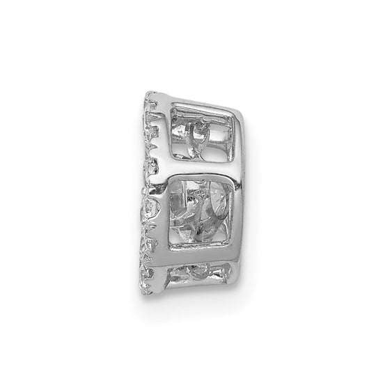 14k White Gold 3/8 carat Lab Grown Diamond VS/SI+ G+ Complete Vibrant Chain Slide Pendant