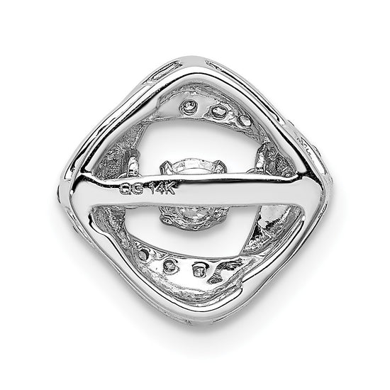14k White Gold 1/4 carat Vibrant Moving Diamond Intertwined Squares Chain Slide
